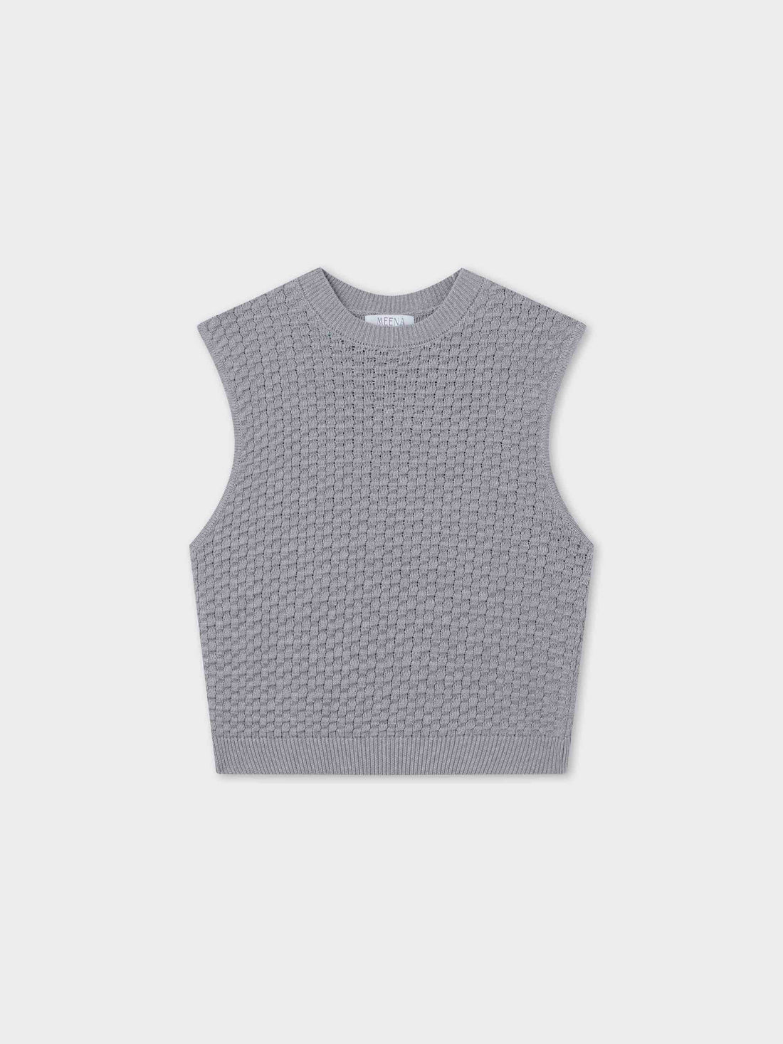 Box Weave Vest-Heathered Grey