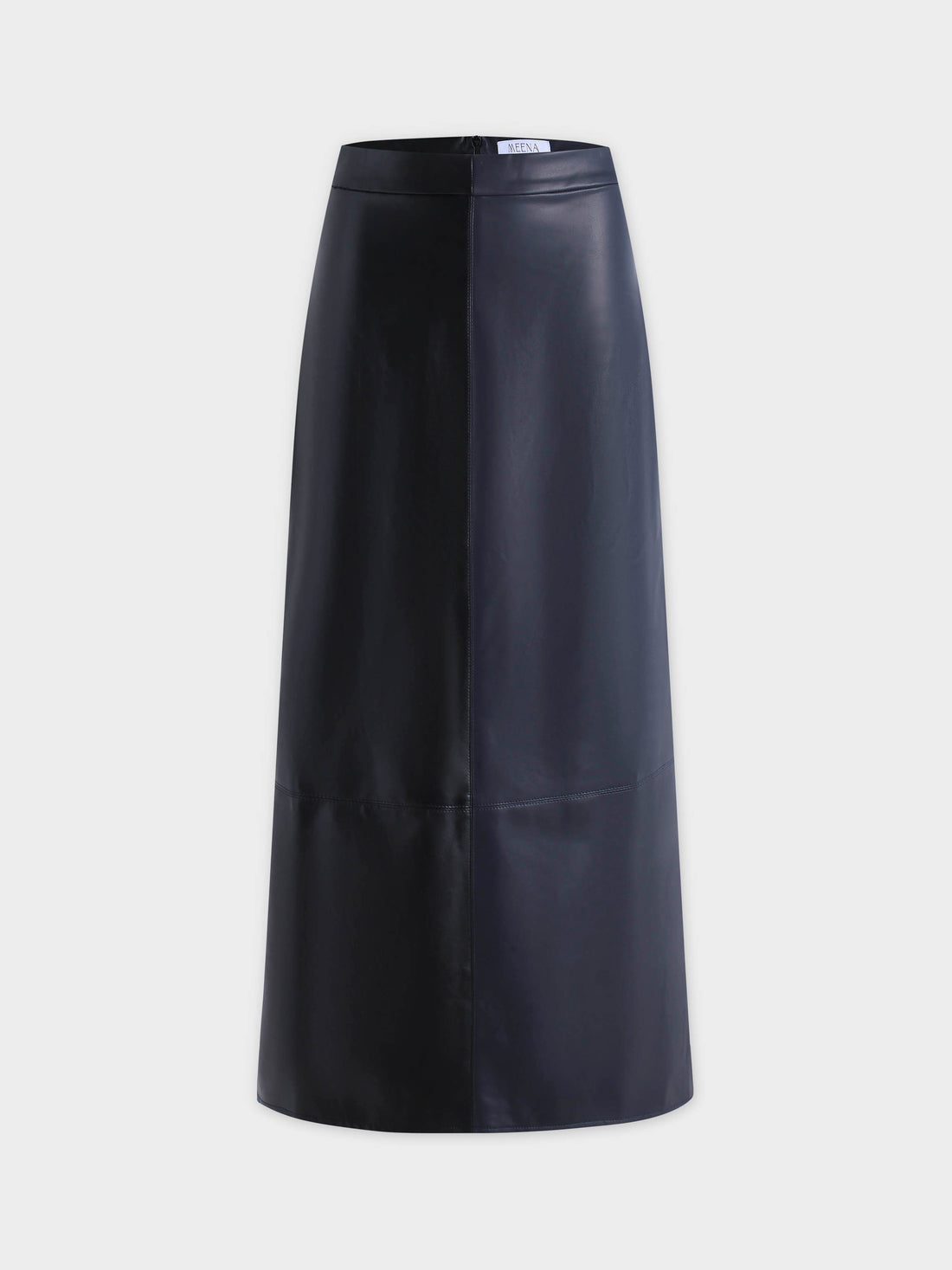 Two Tone Leather Skirt-Black/Blue