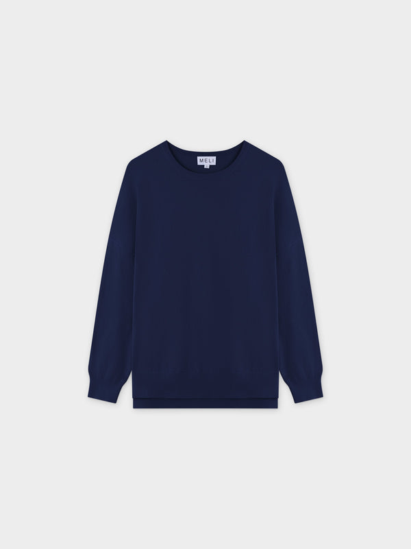 Oversized Lightweight Sweater-Navy