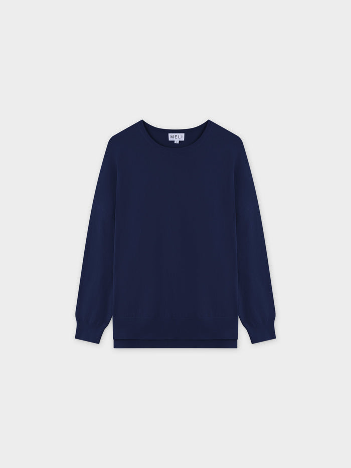 Oversized Lightweight Sweater-Navy