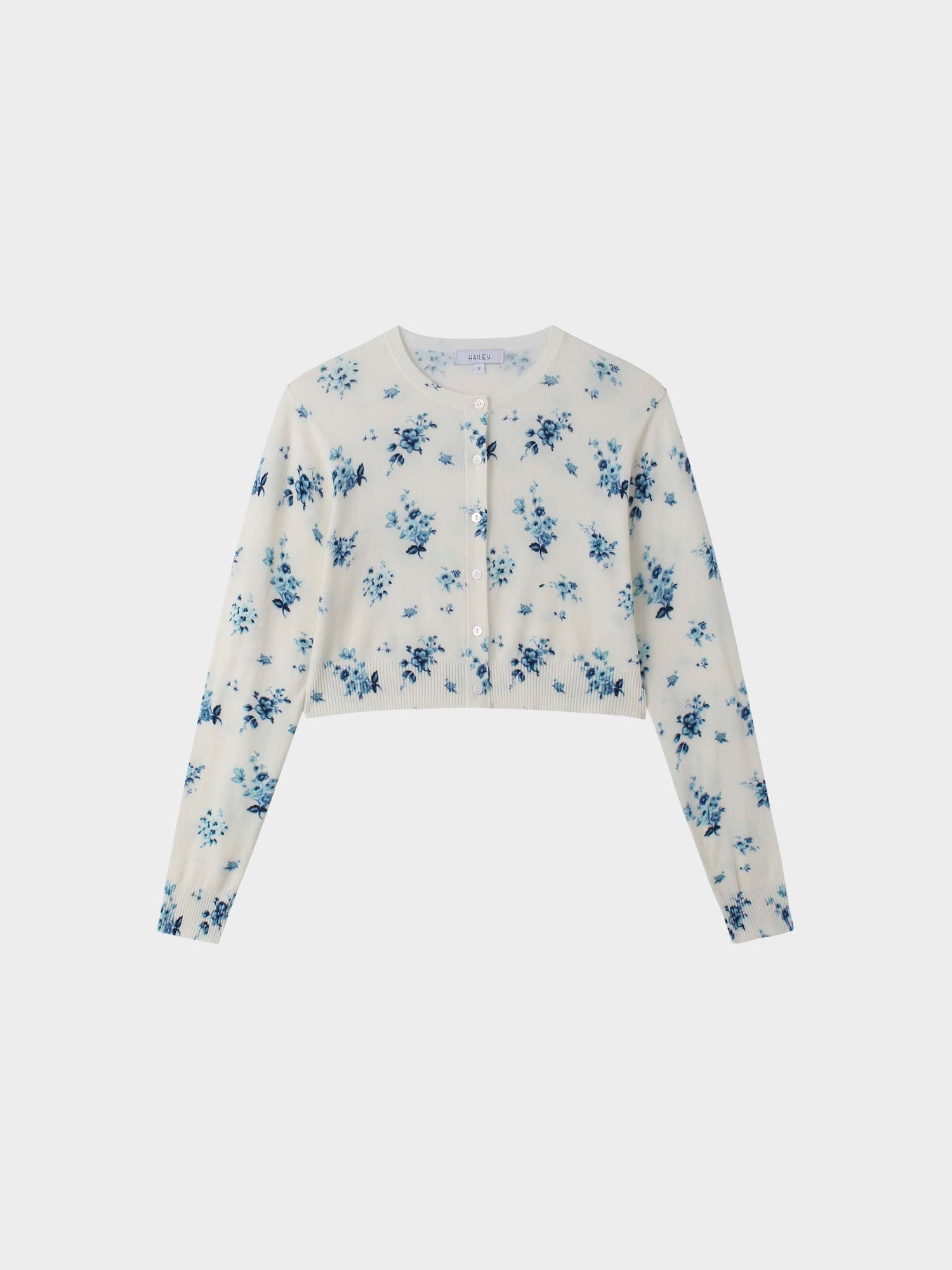 Printed Cardigan-Blue Flower