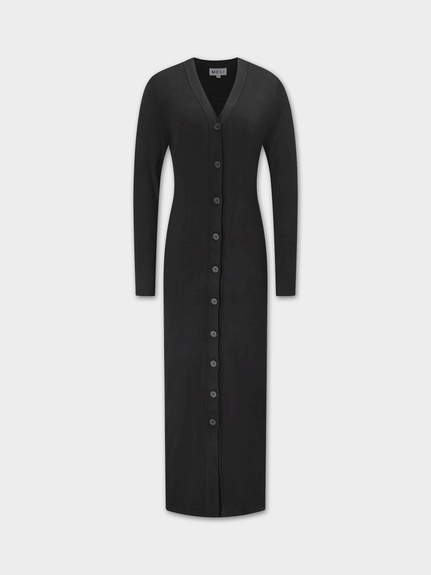 Meli Women's Duster Cardigan Button-Down V-Neck Long Sleeve - Size 3XL - Black Meli Women's Duster Cardigan Button-Down V-Neck Long Sleeve - Size 3XL - Black