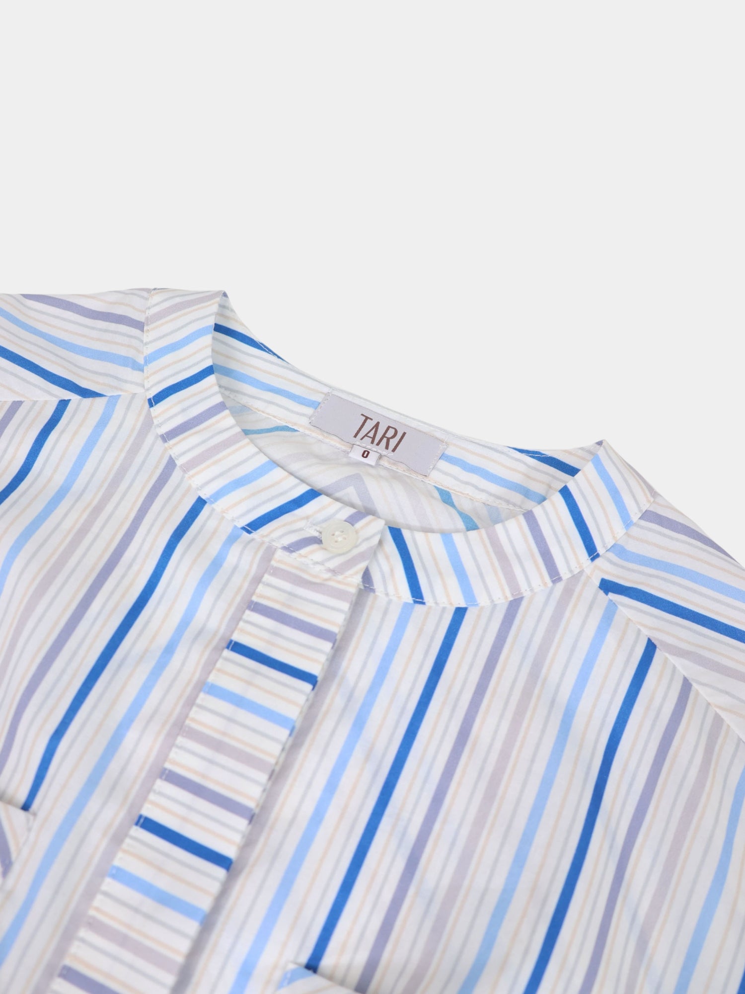 Belted Wide Sleeve Dress-Blue Stripe
