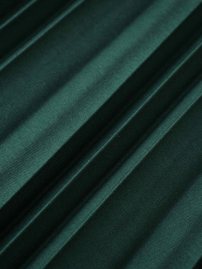Mix Pleat Skirt-Emerald Green