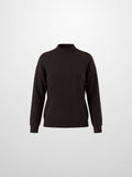Thin Knit Center Cable Sweater - Chocolate Brown