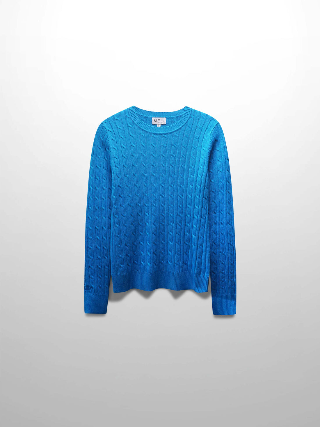 Knit Cable Sweater-Summer Cobalt Blue