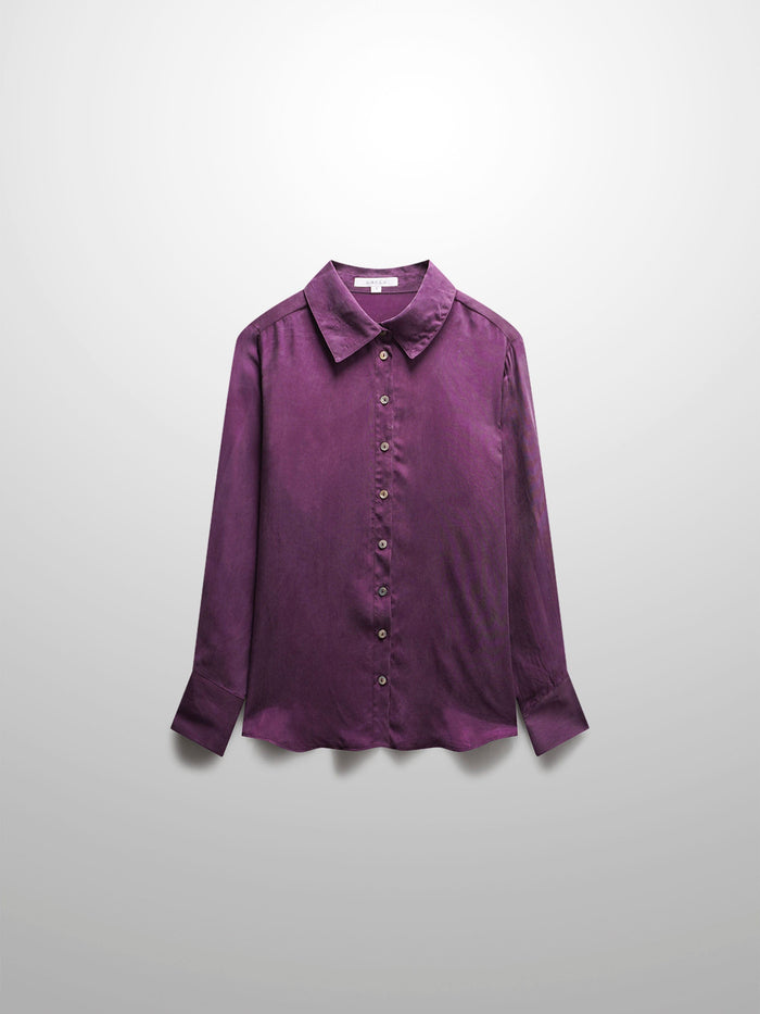 Cupro Blouse-Eggplant