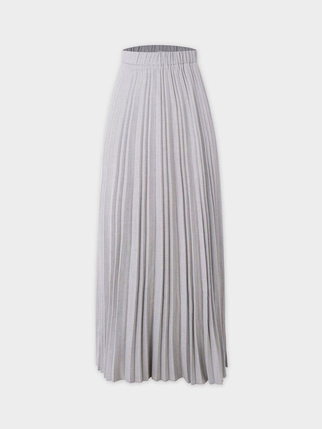 Wool Blend Pleated Skirt-Light Grey