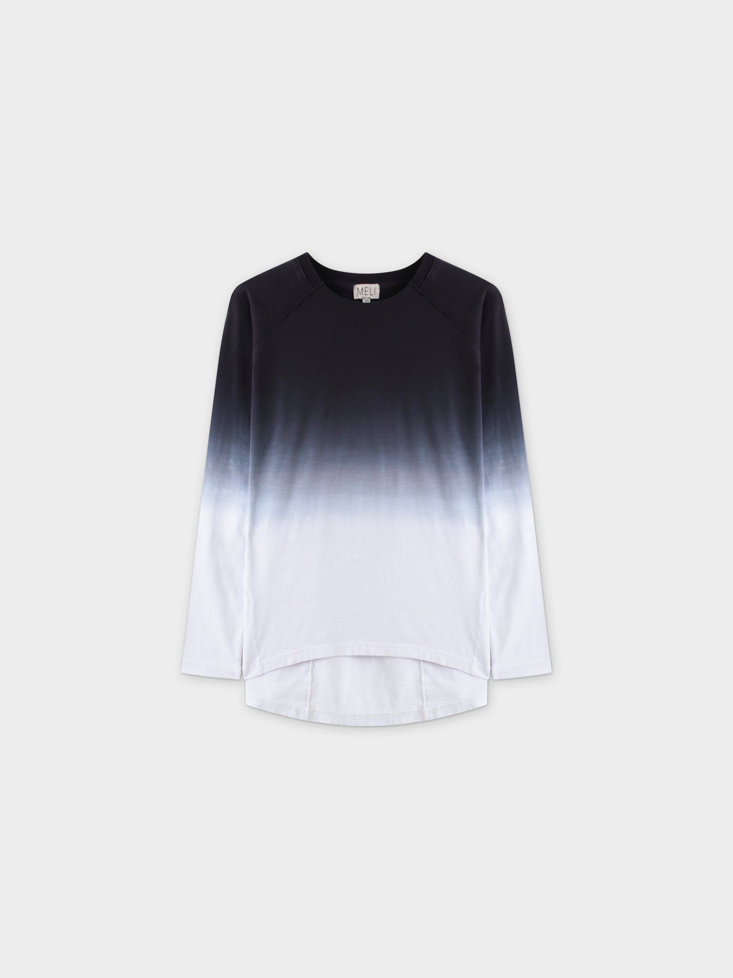 OMBRE PLEAT BACK TEE-BLACK