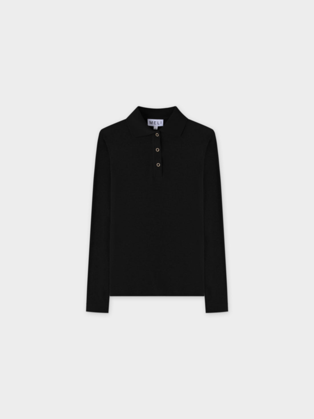 RIBBED COLLAR T-SHIRT-BLACK