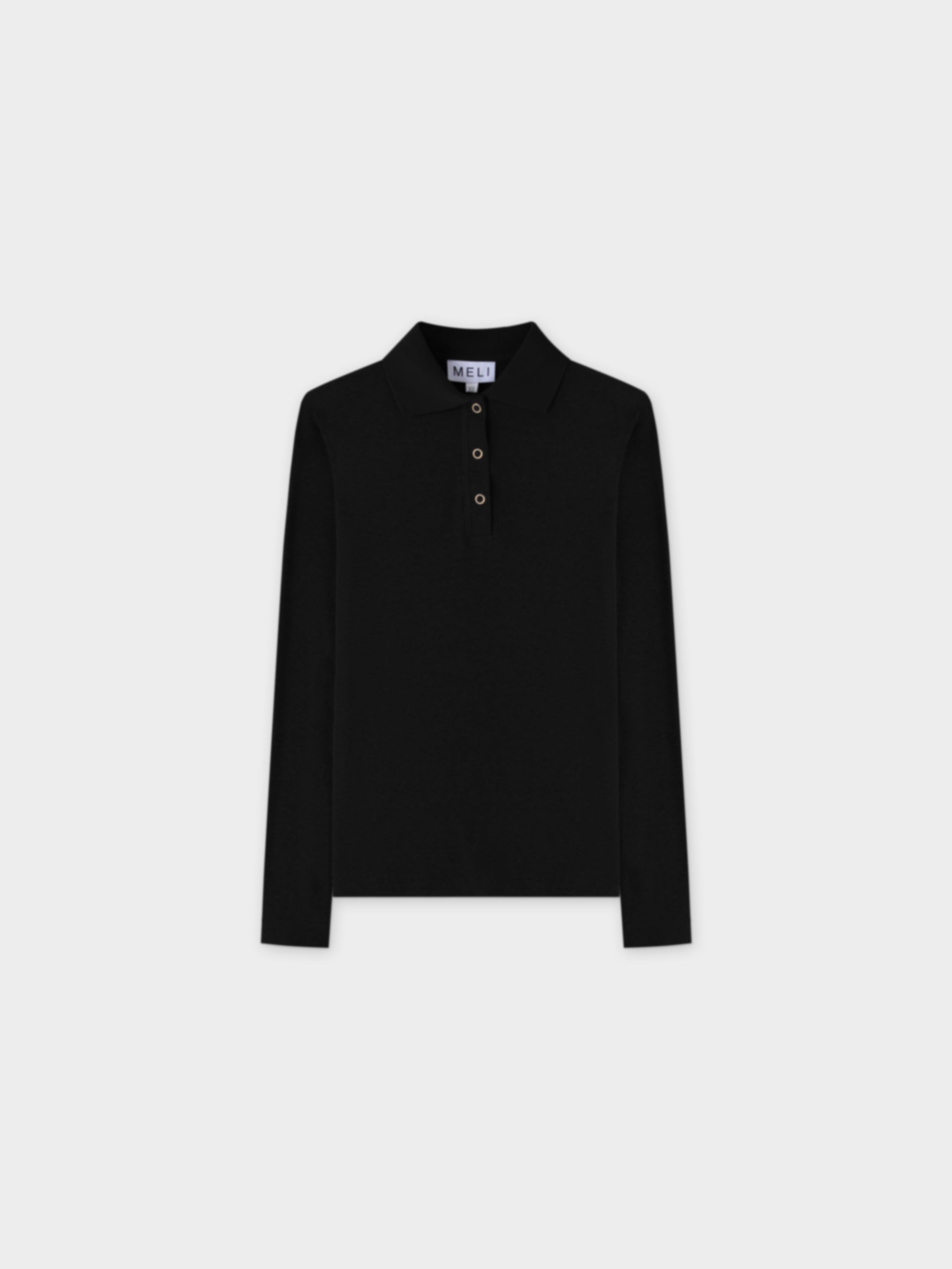 RIBBED COLLAR T-SHIRT-BLACK