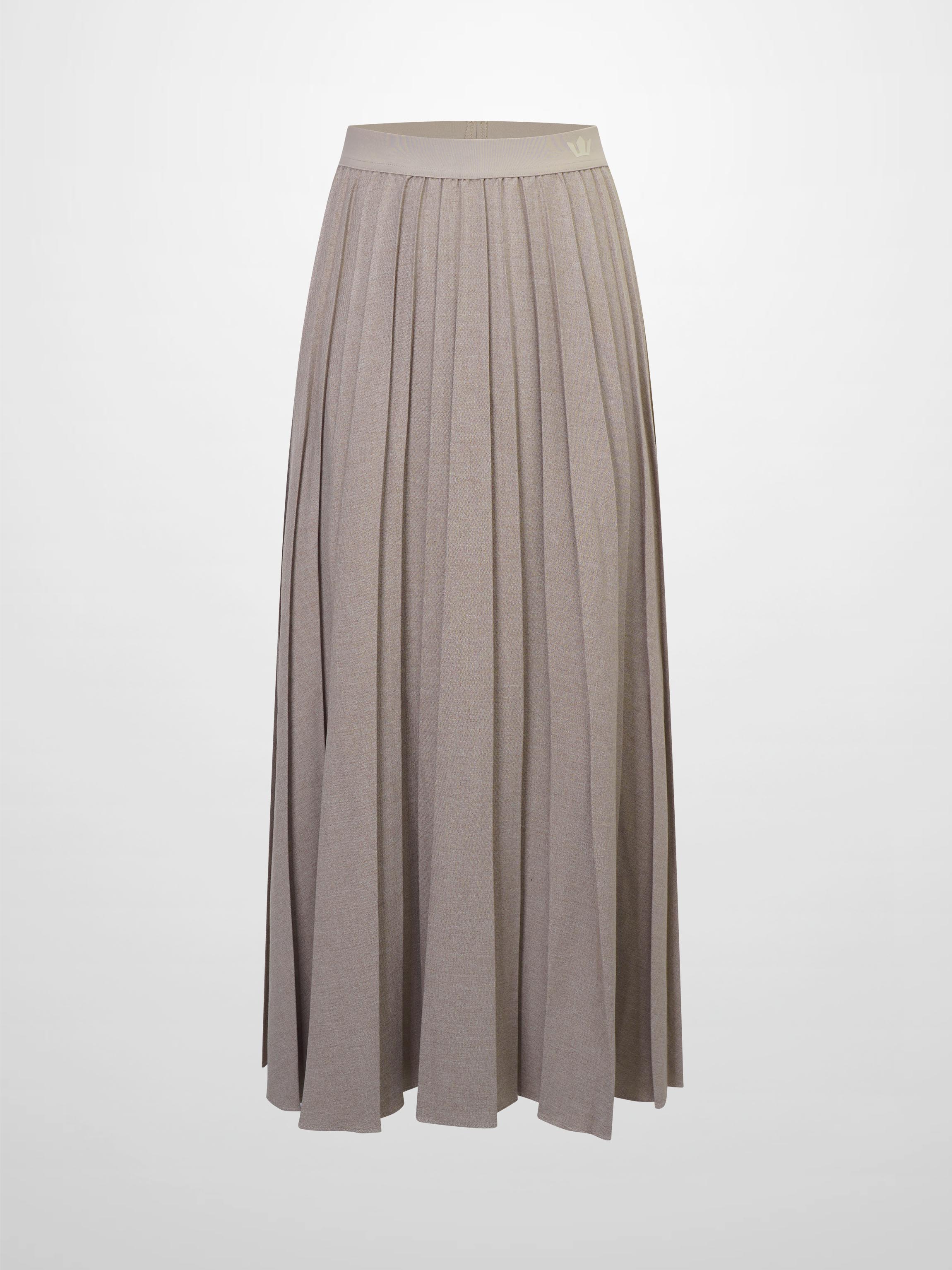 Marni Pleated Skirt 37&quot;-Mocha Mousse