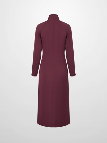 Center Ruffle Dress - Wine