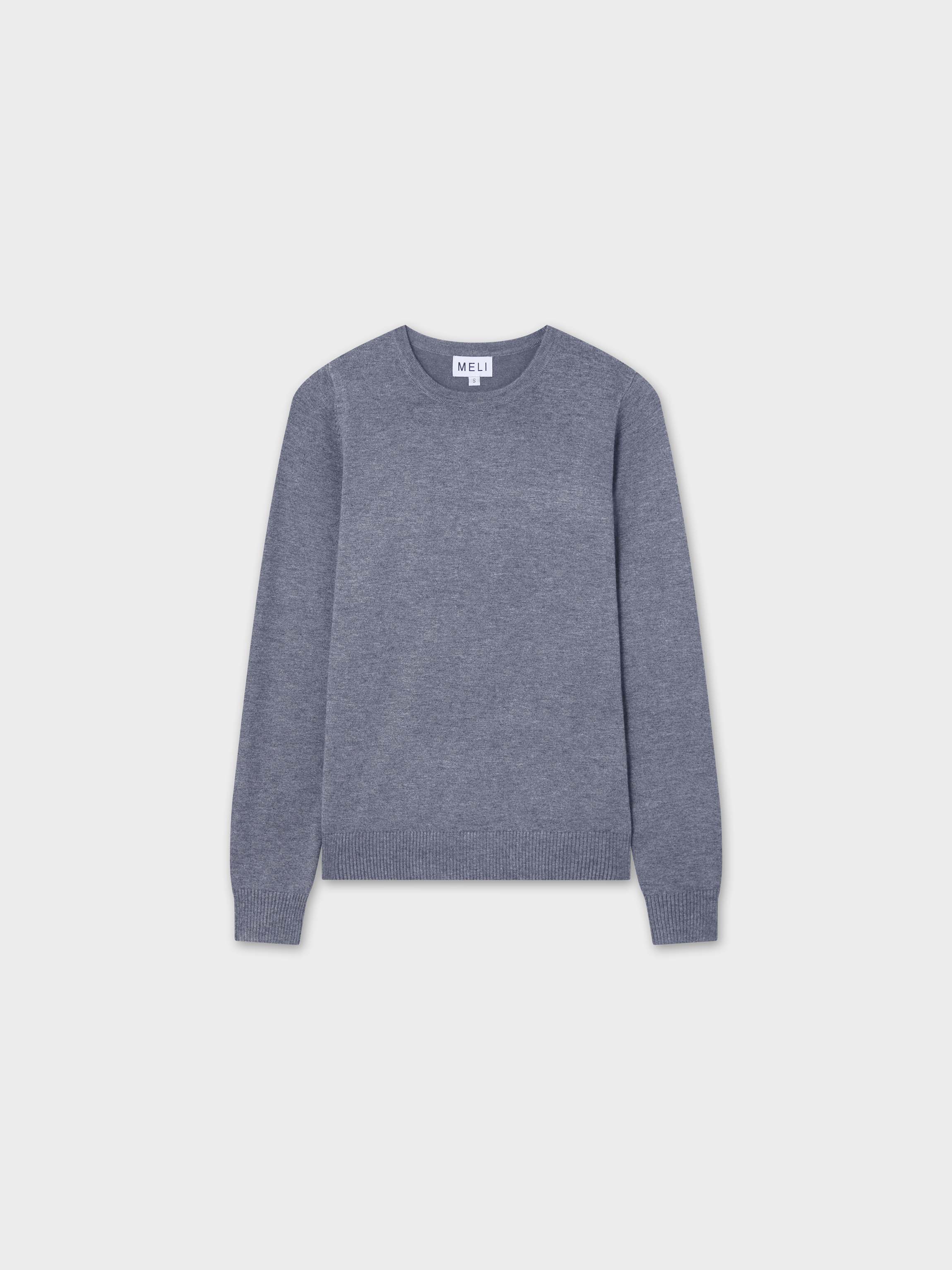 Basic Crew Sweater LS-Heathered Grey