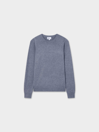 Basic Crew Sweater LS-Heathered Grey