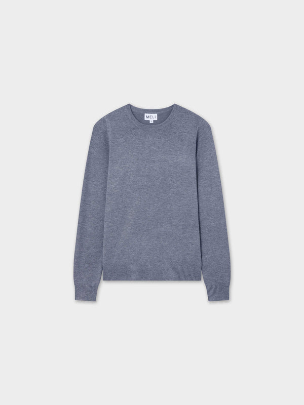 Basic Crew Sweater LS-Heathered Grey