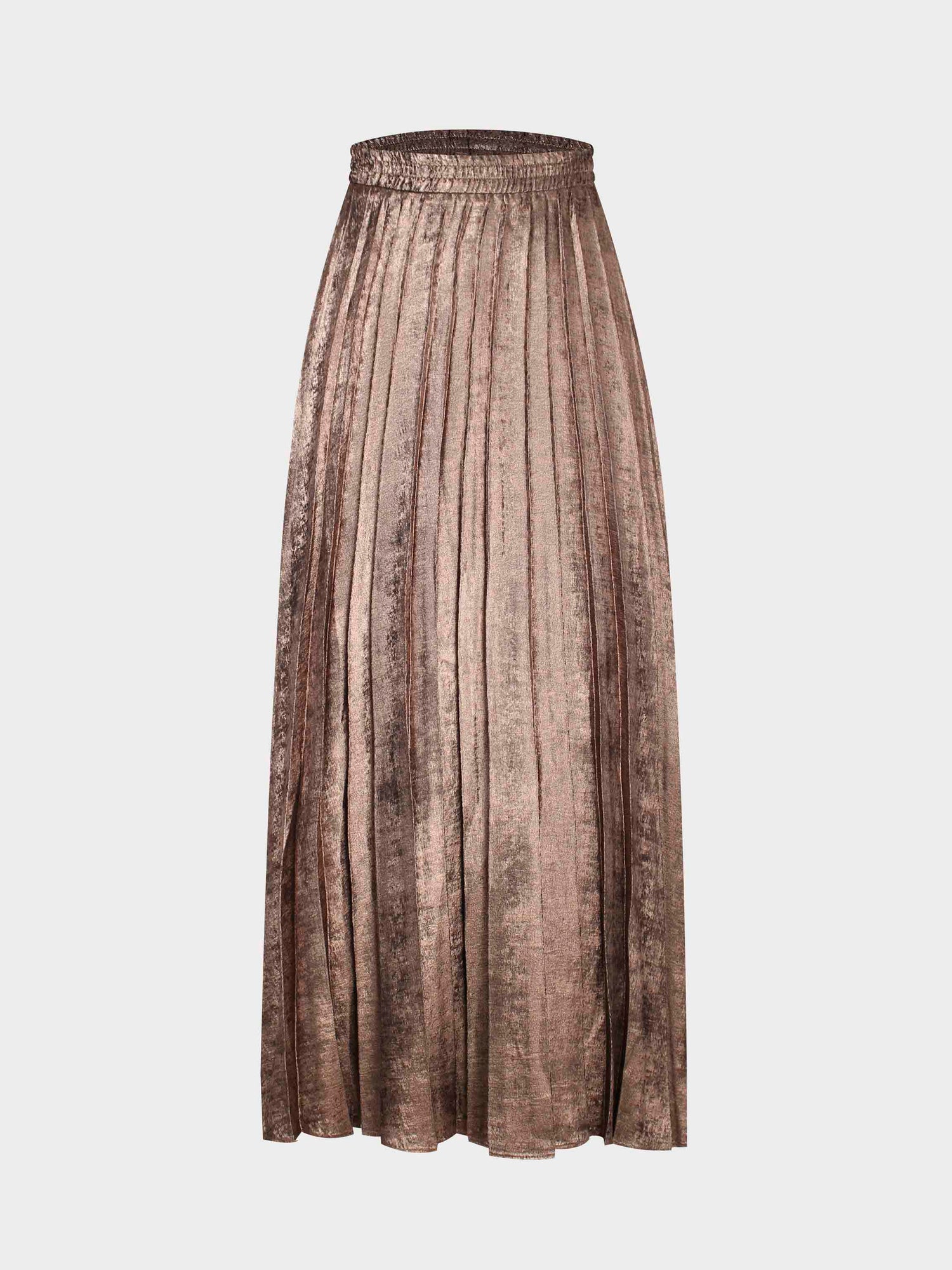 Covered Band Pleated Skirt-Copper Shimmer