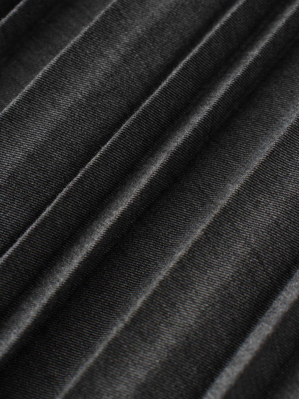 Mix Pleat Skirt-Denim Grey