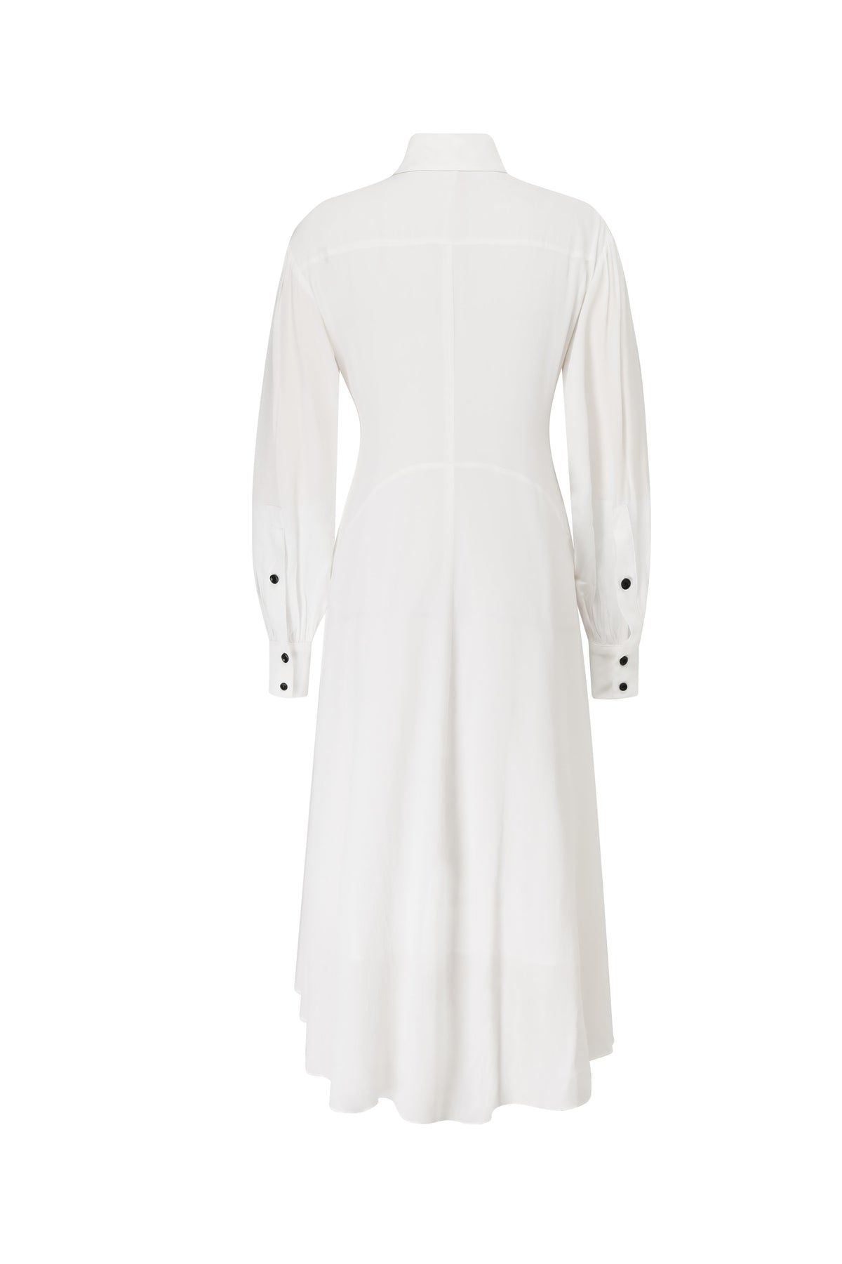 Shirred Pocket Dress-White