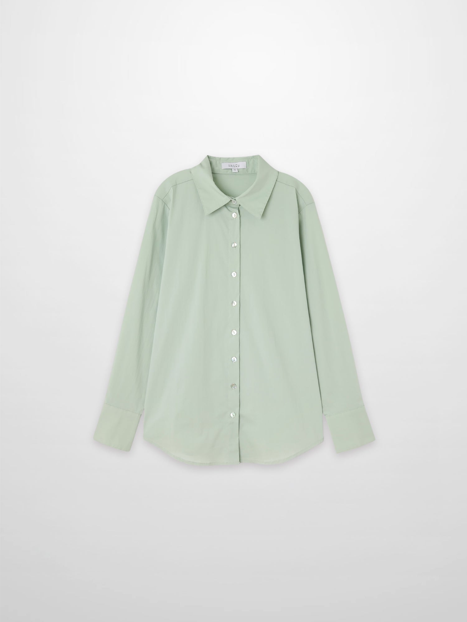 Cotton Button Down Blouse-Dusty Mint