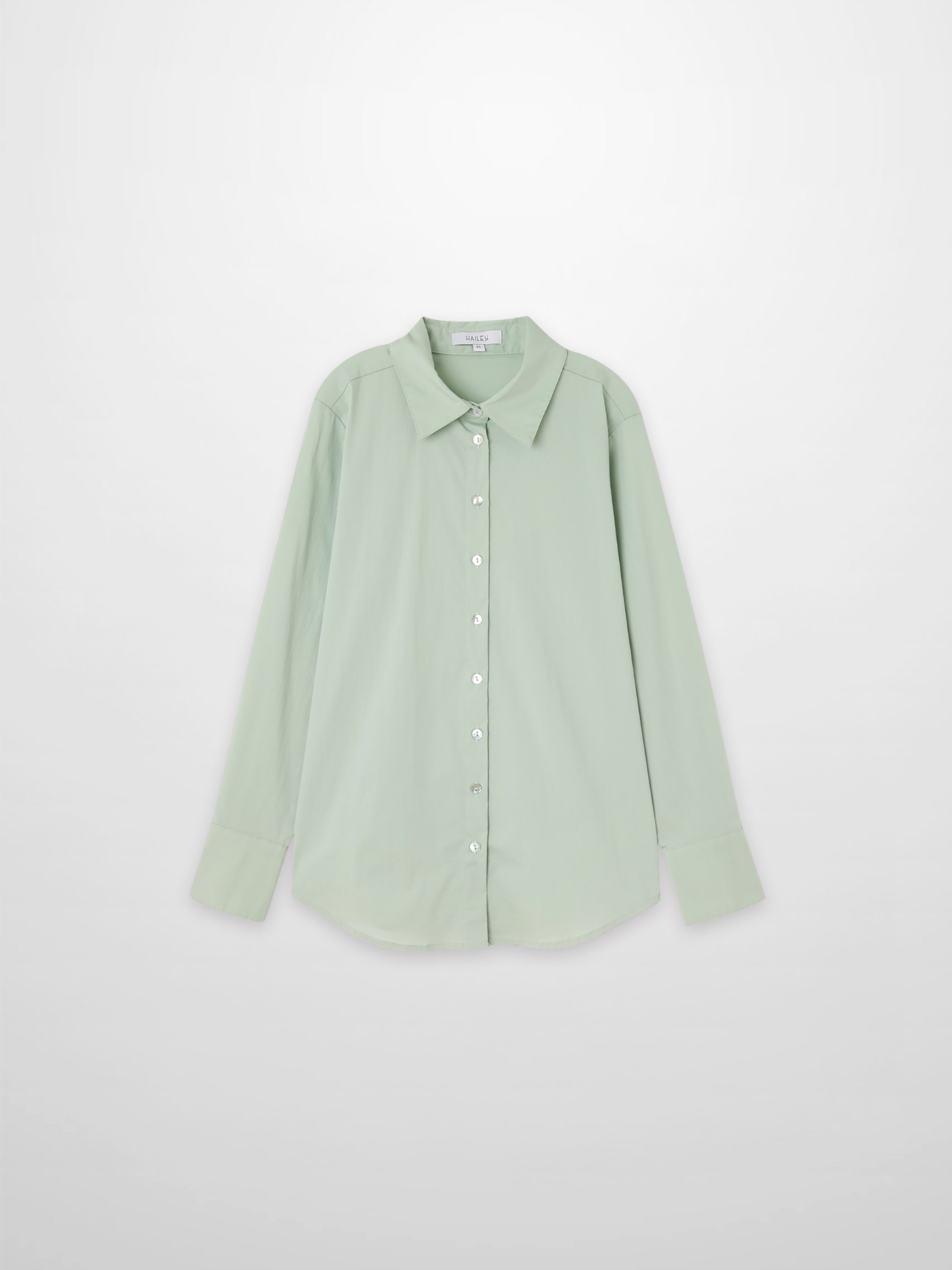 Cotton Button Down Blouse-Dusty Mint