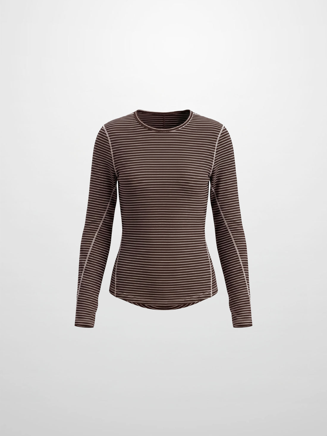 Striped Cross Stitch T-Shirt-Brown
