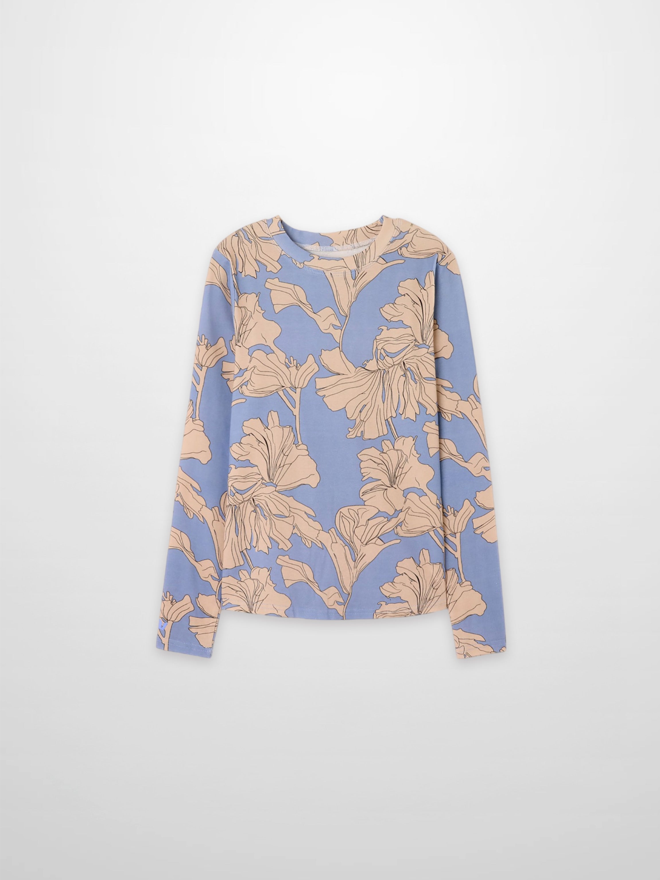 Basic Printed T-shirt-Oversized Floral