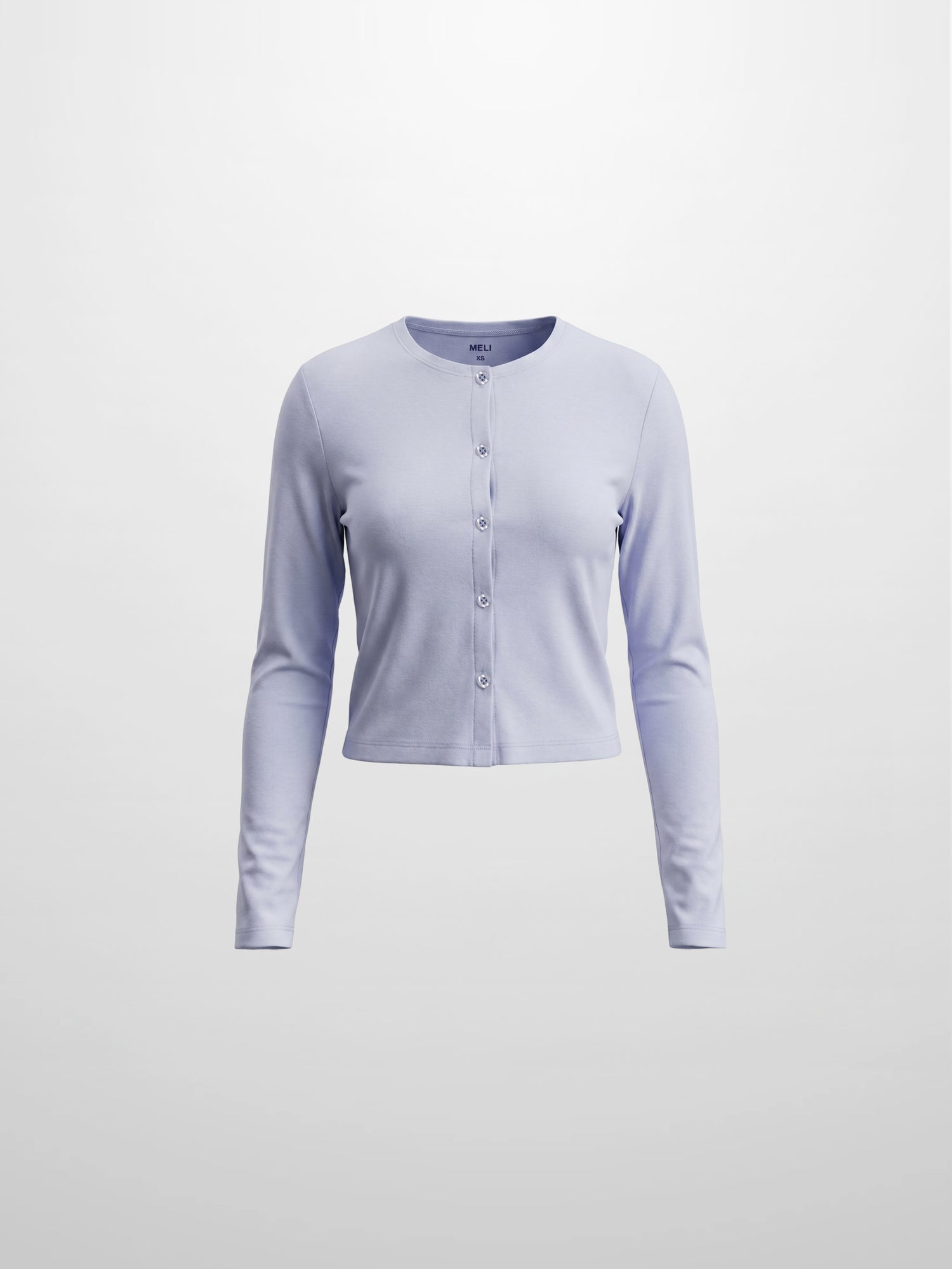 Crop T-Shirt Cardigan-Light Blue