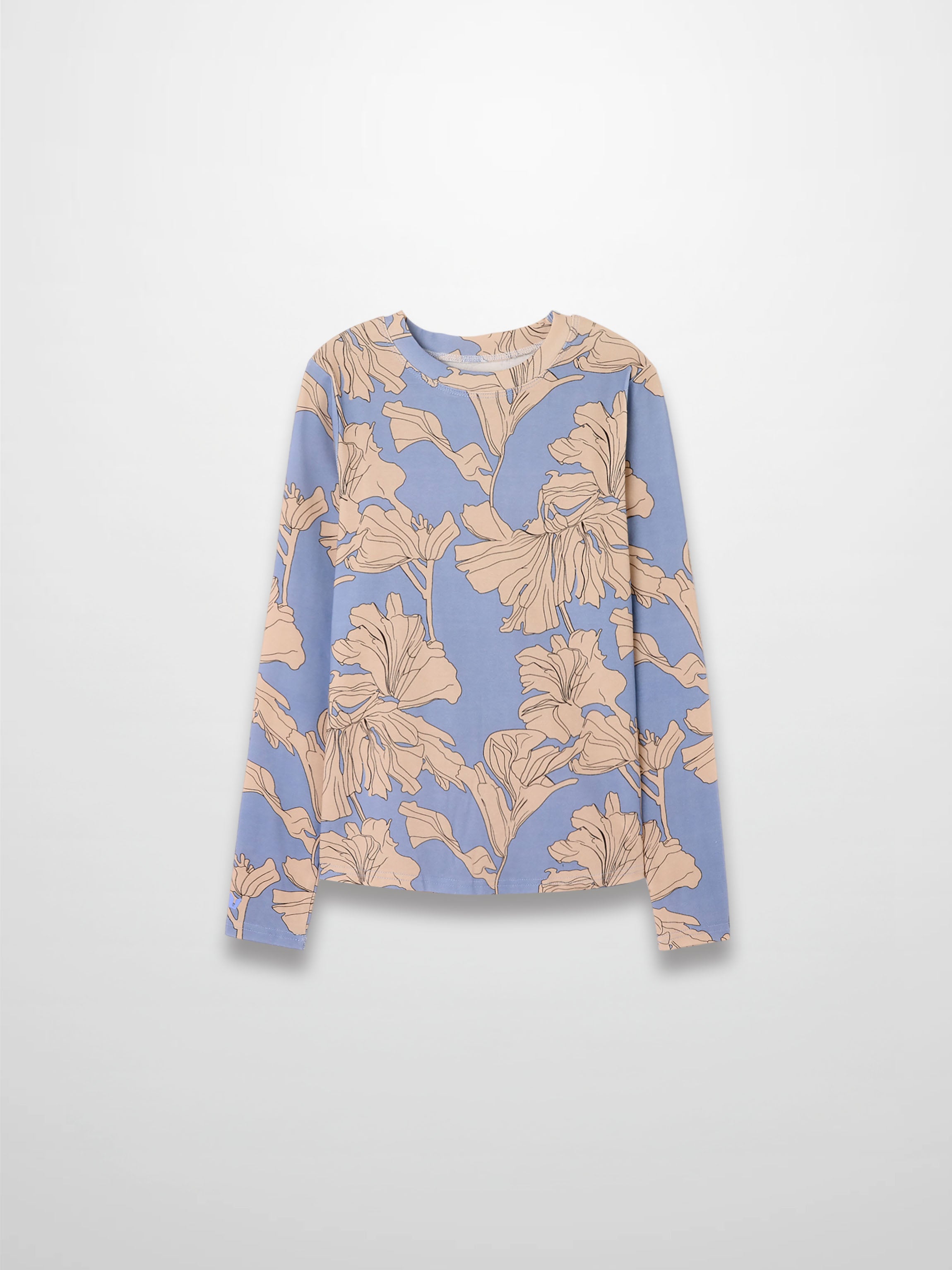 Basic Printed T-shirt-Oversized Floral