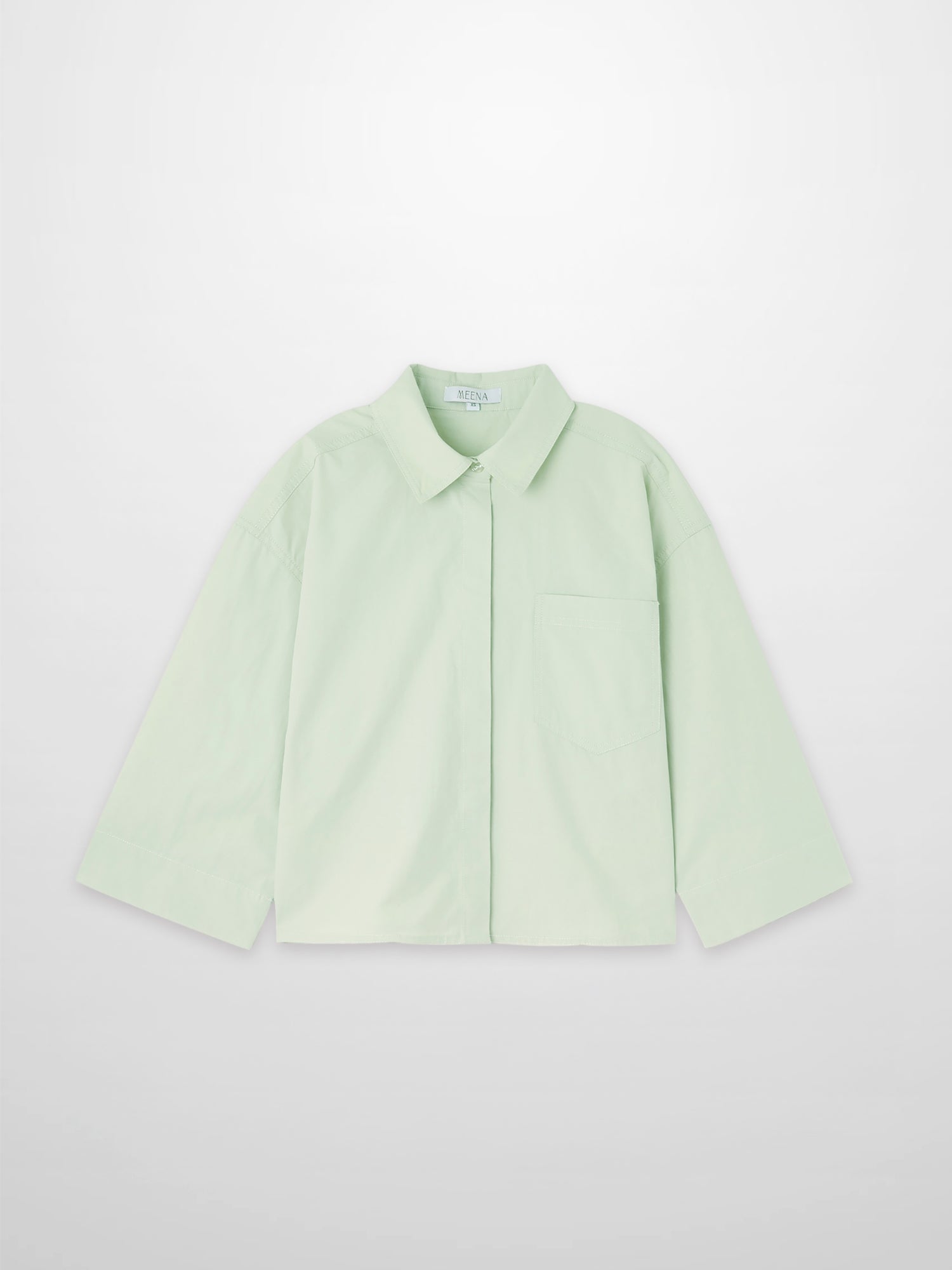 Cotton Crop Blouse-Mint