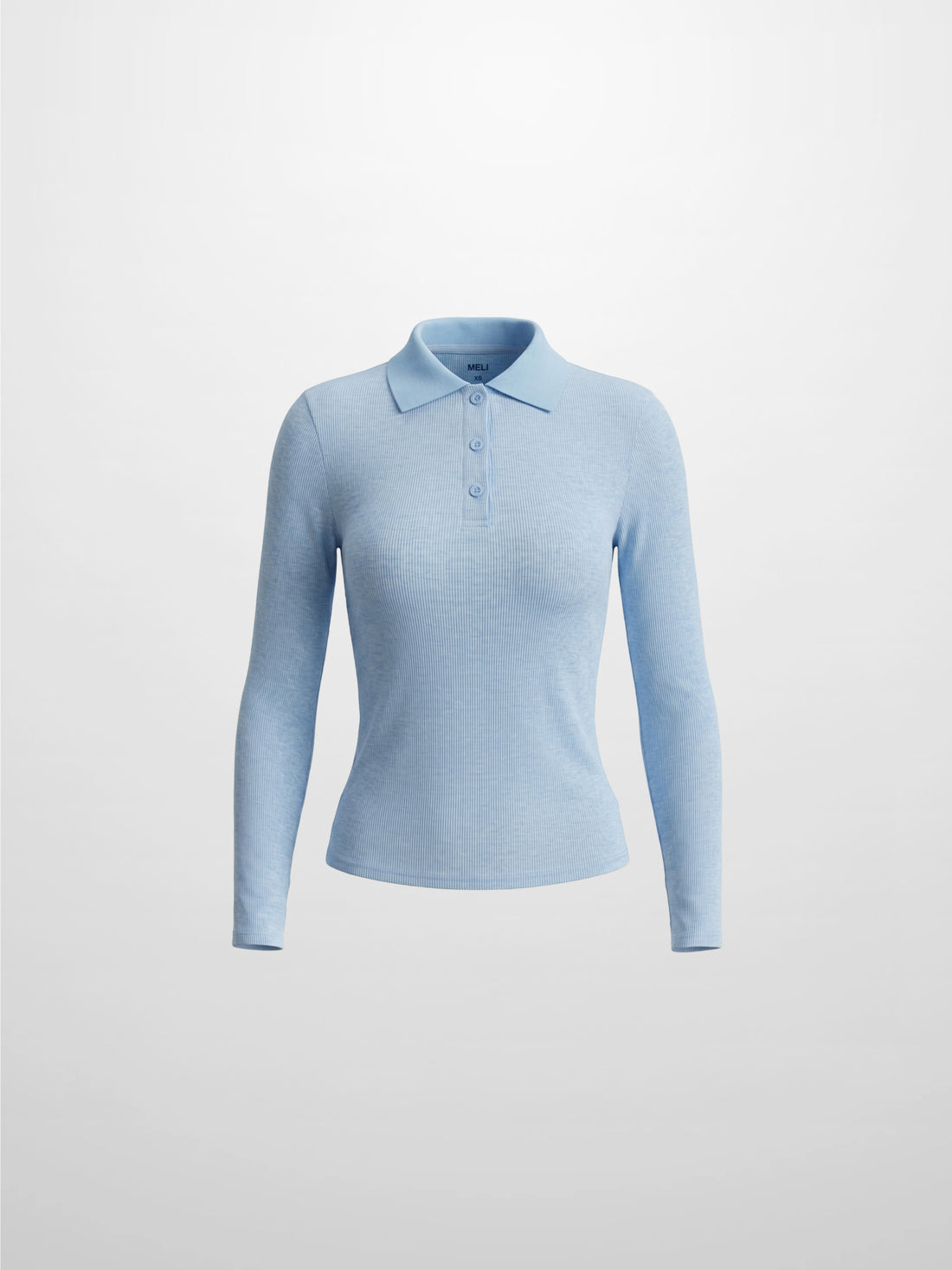 Heathered Collared Tee-Blue