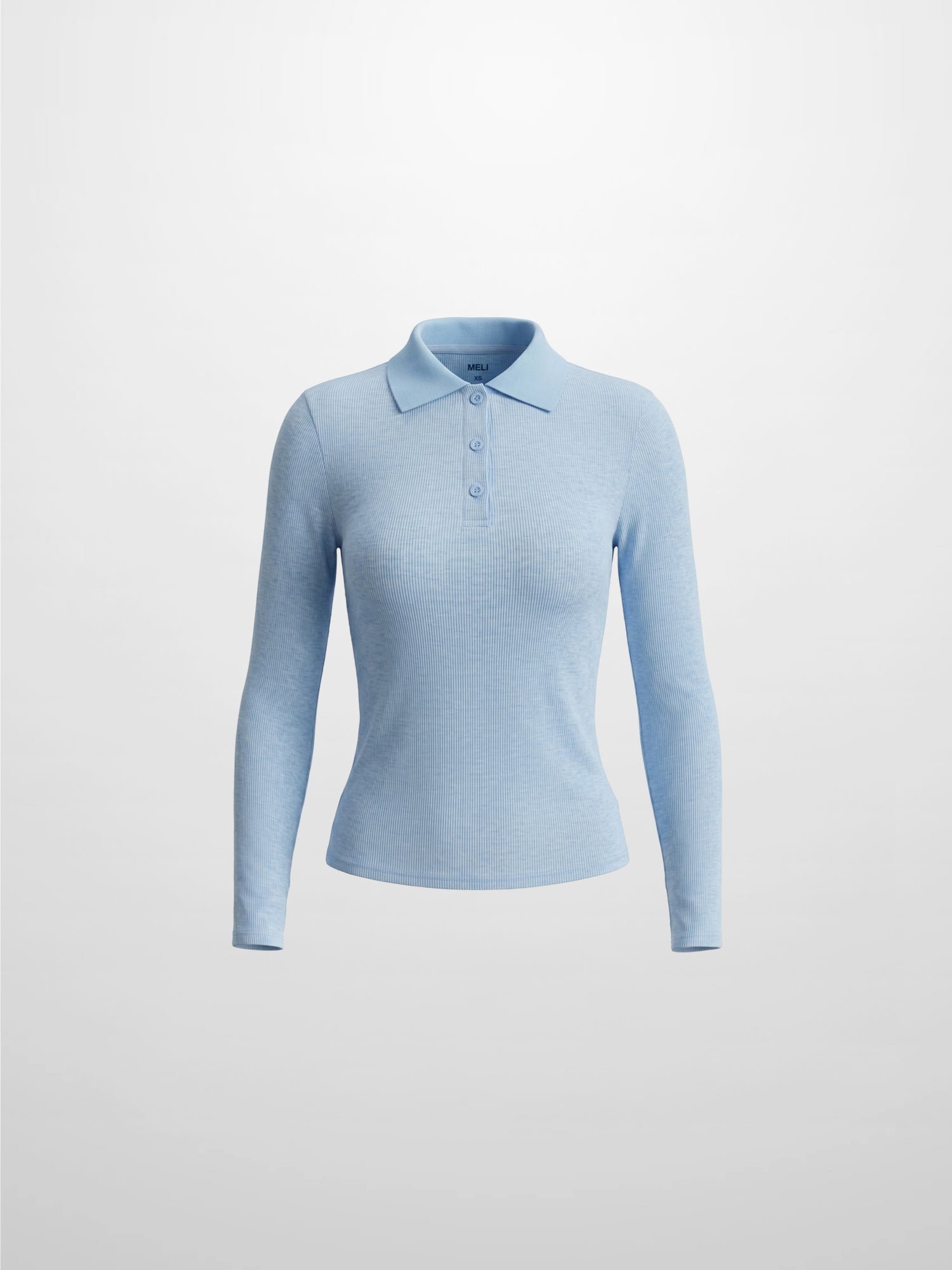 Heathered Collared Tee-Blue