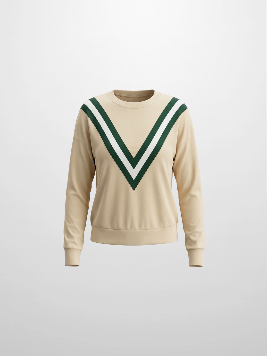 Varsity Bomber-Cream/Green