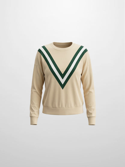 Varsity Bomber-Cream/Green