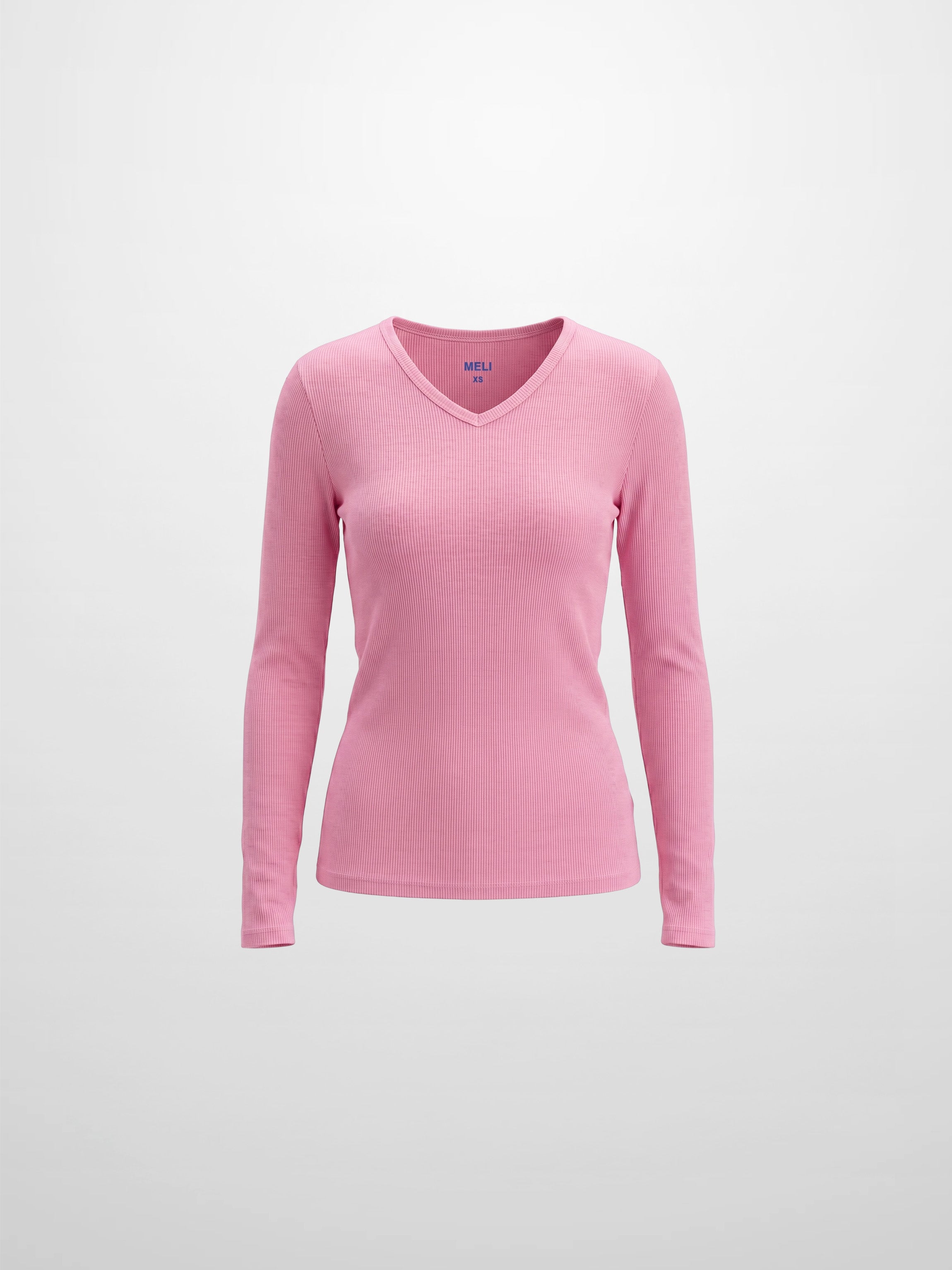 Soft Ribbed High V Tee-Happy Pink