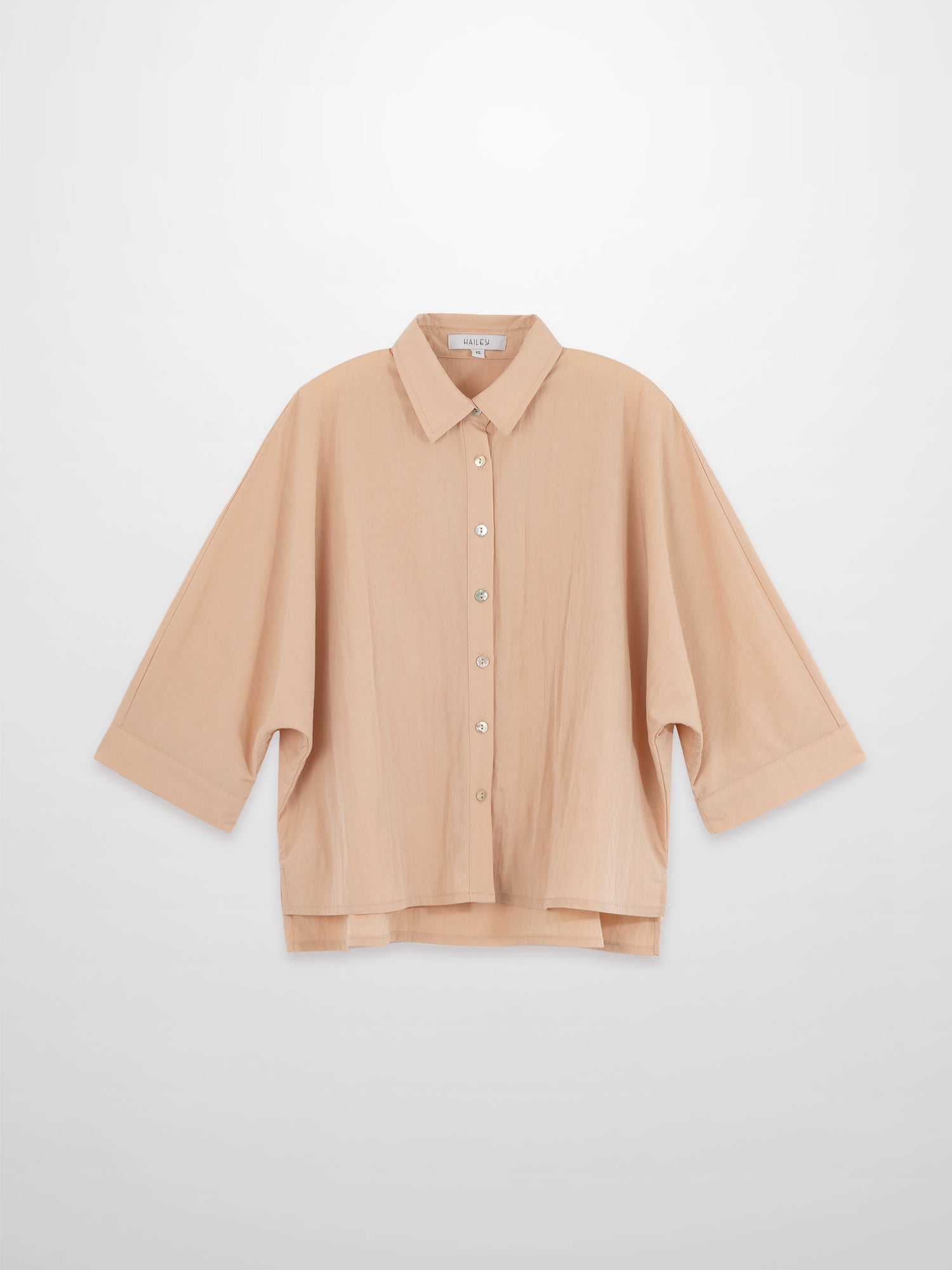 Boxy Dolman Sleeve Crinkle Blouse-Peach