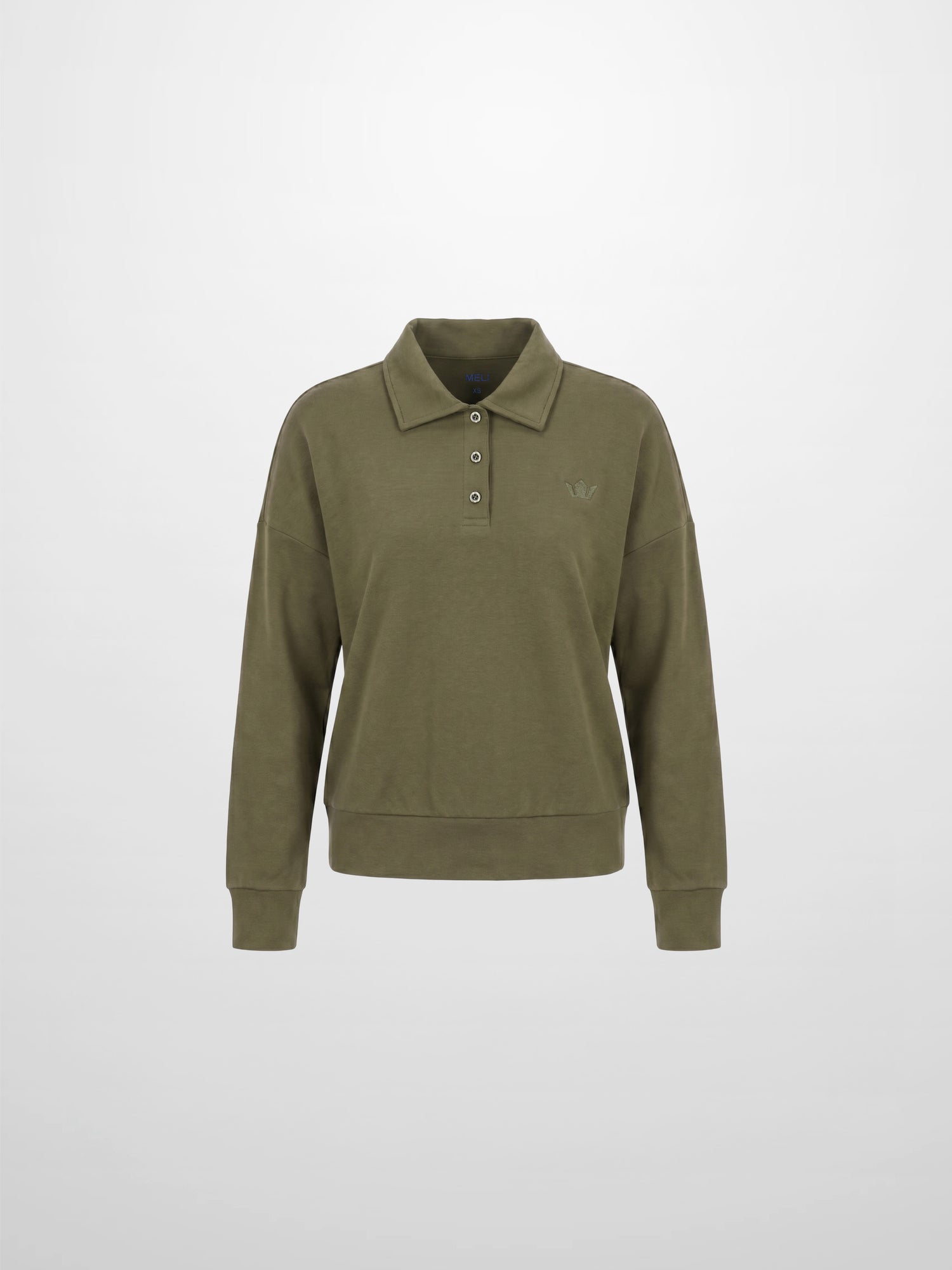 Collared Bomber Tee-Olive