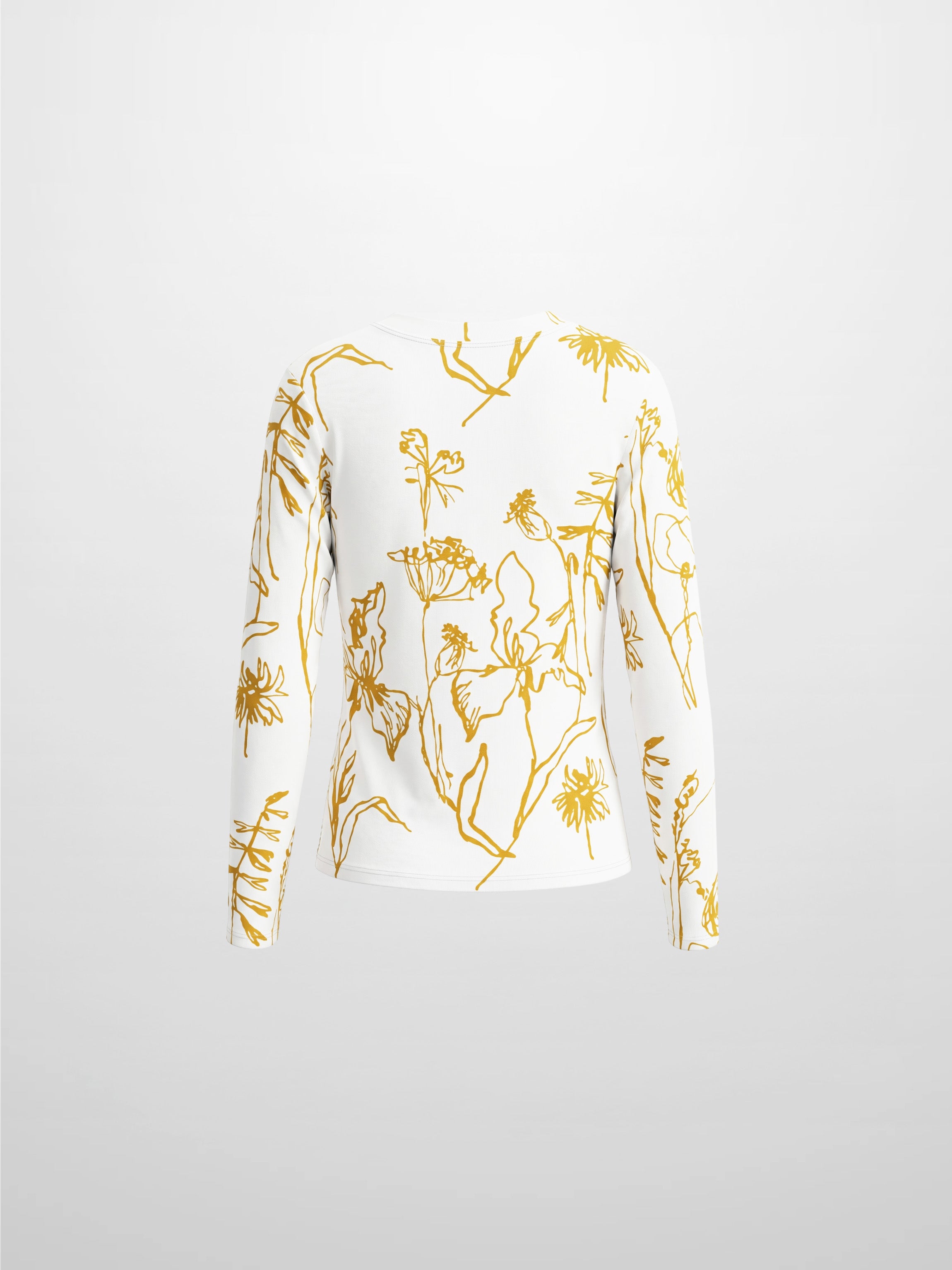 Basic Printed T-shirt-Mustard Floral