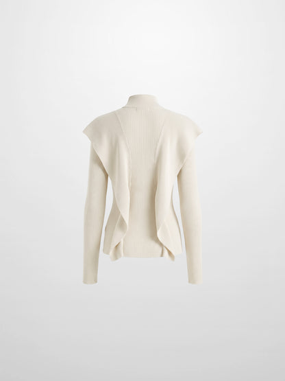 Side Ruffle Sweater - Ivory