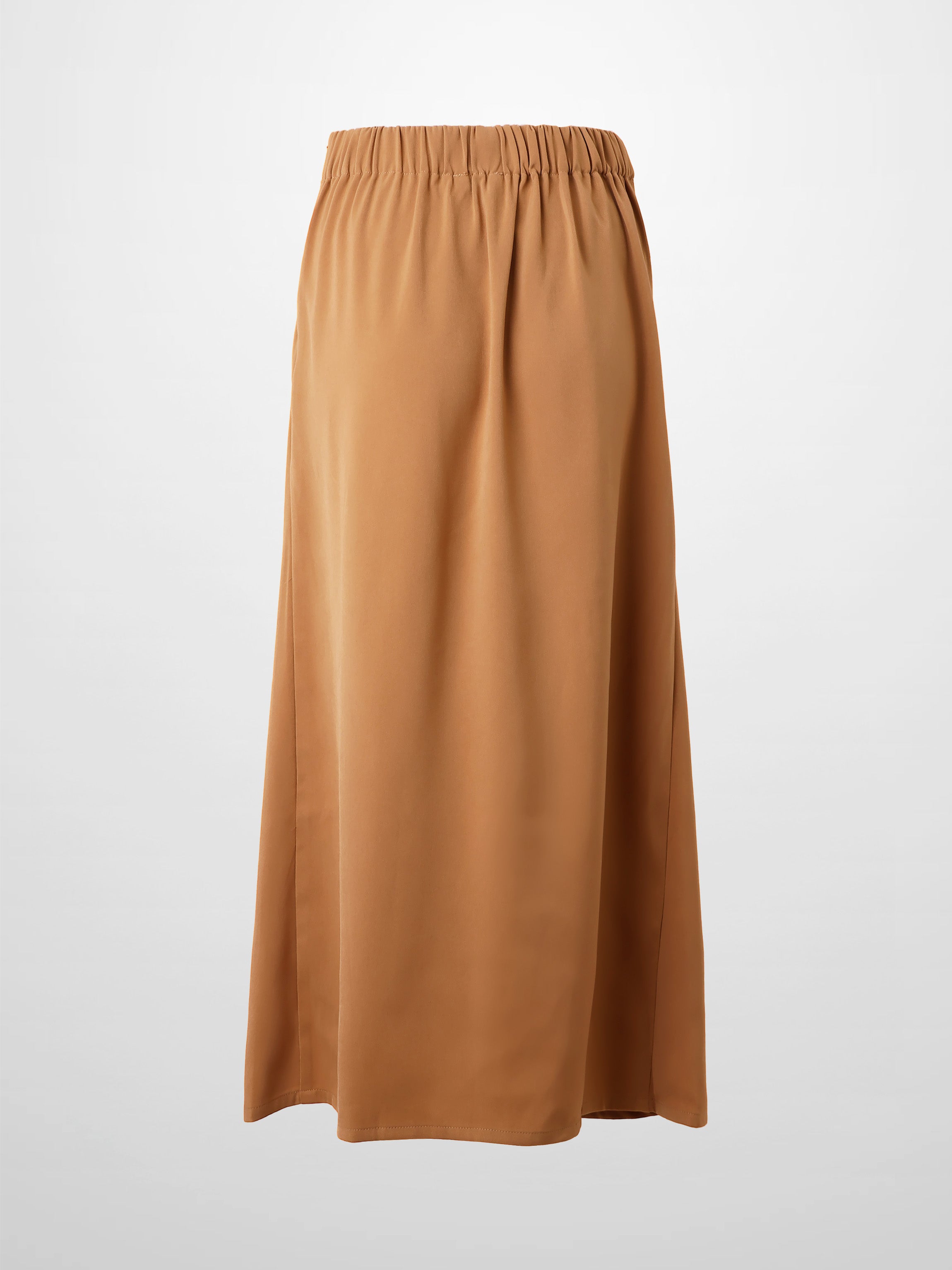 SIDE RUCHED SKIRT-TAN