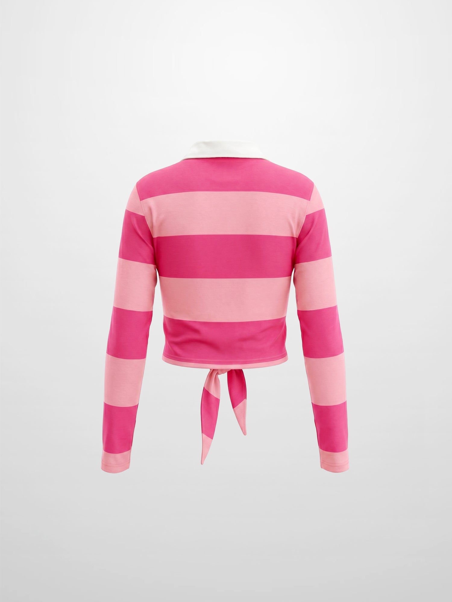 Striped Tie Bottom T-Shirt-Pink