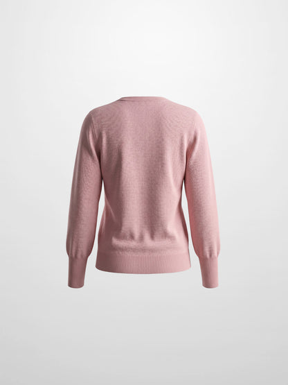 High Cuff Crew Sweater-Mauve
