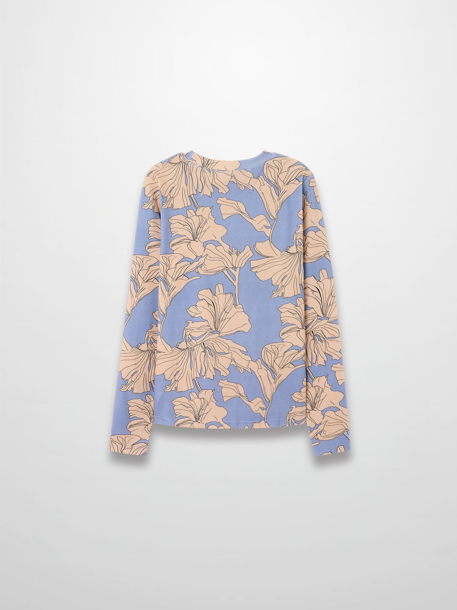 Basic Printed T-shirt-Oversized Floral
