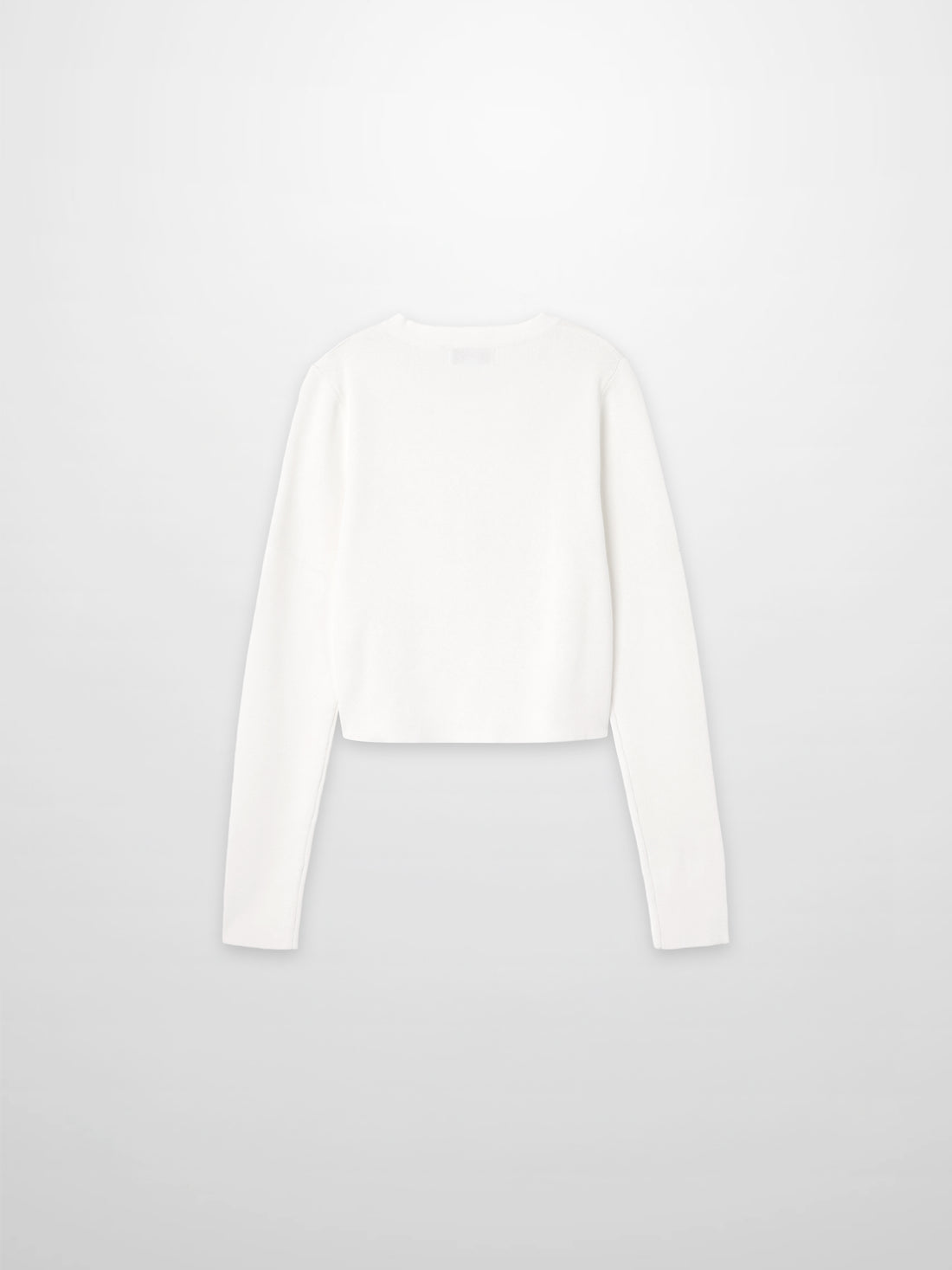 Gold Button Crop Cardigan-White