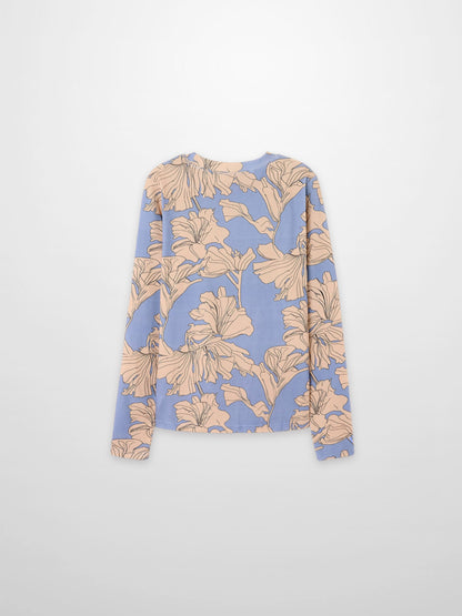 Basic Printed T-shirt-Oversized Floral