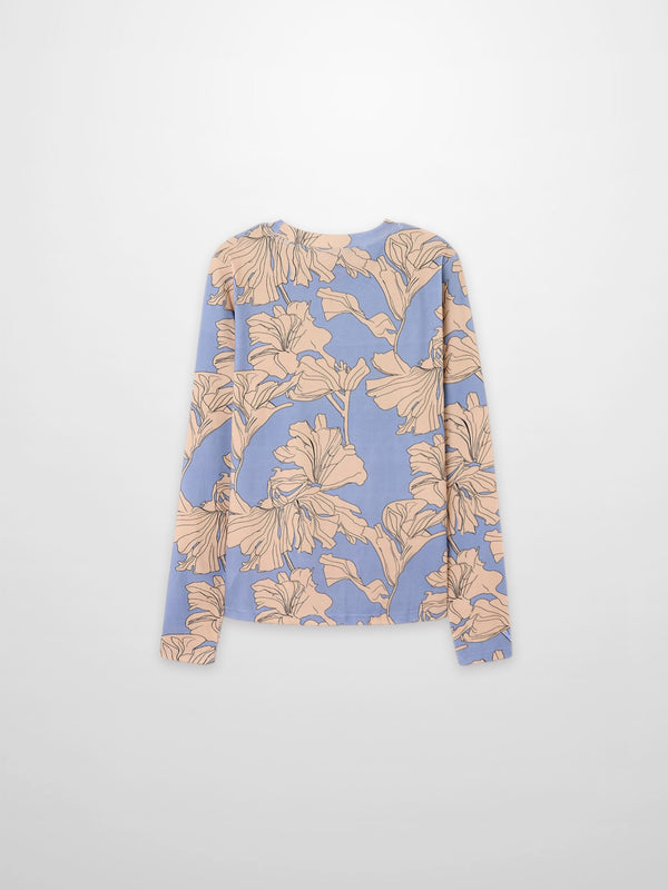 Basic Printed T-shirt-Oversized Floral