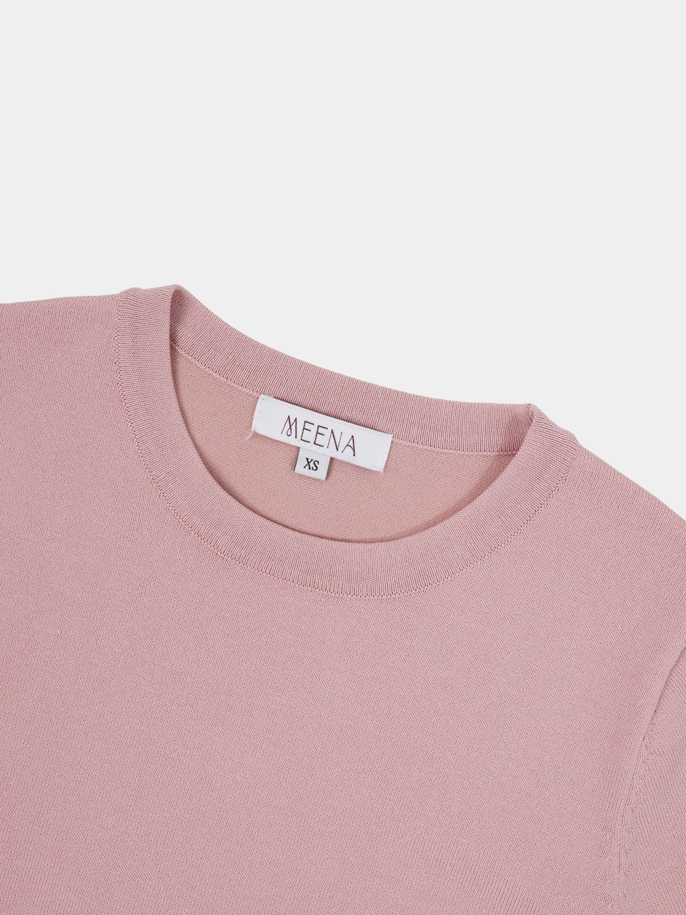 High Cuff Crew Sweater-Mauve