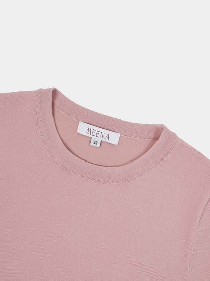 High Cuff Crew Sweater-Mauve