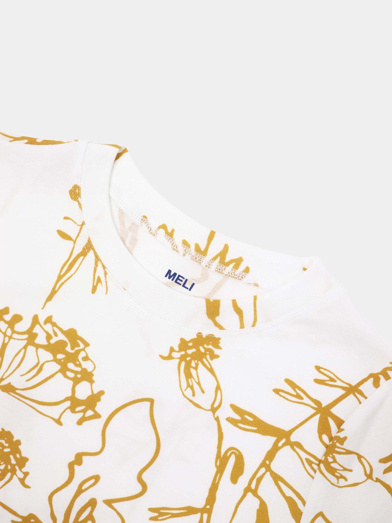 Basic Printed T-shirt-Mustard Floral