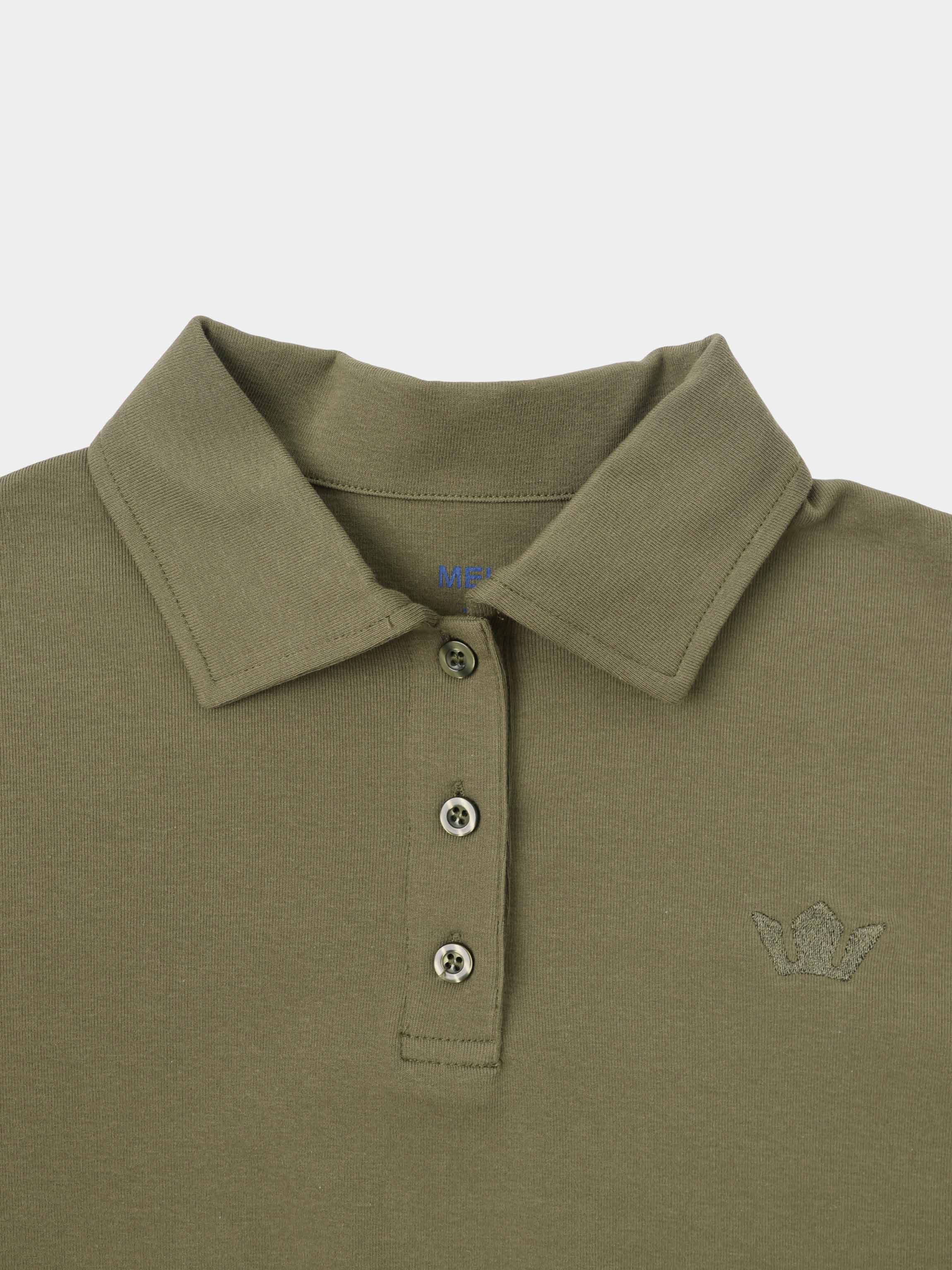 Collared Bomber Tee-Olive
